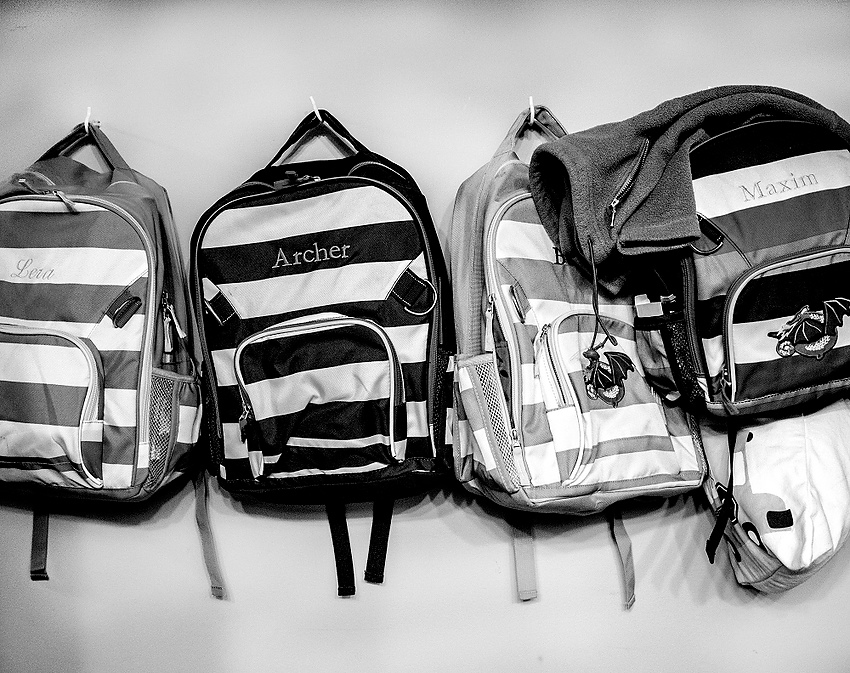 Award of Excellence, Feature Picture Story - Jessica Phelps / Newark AdvocateBefore the kids arrived in Ohio Caity got each of them backpacks with their names monogramed on the front. It was a bit of an extravagance Caity admitted, but worth it to make them feel at home.