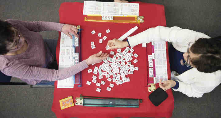 First place, Larry Fullerton Photojournalism Scholarsahip - Alexandria Skowronski / Ohio UniversityRita Suchanek (left) and Linda Thede from Aurora play Mahjong in the Aurora Recreation Center Seniors Room.  Mahjong is a tile based Chinese game and it very popular among Jewish ladies and the Chinese.  (Alexandria Skowronski/Ohio University)