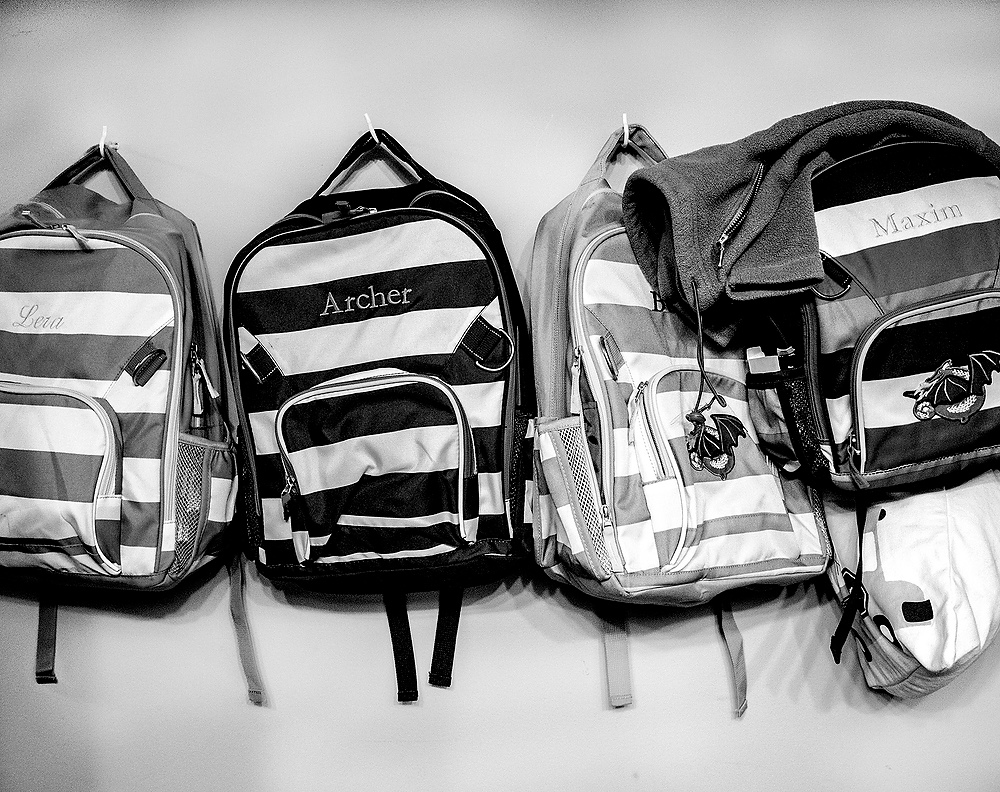 First Place, George S. Smallsreed Photographer of the Year  - Jessica Phelps / Newark AdvocateBefore the kids arrived in Ohio Caity got each of them backpacks with their names monogramed on the front. It was a bit of an extravagance Caity admitted, but worth it to make them feel at home.