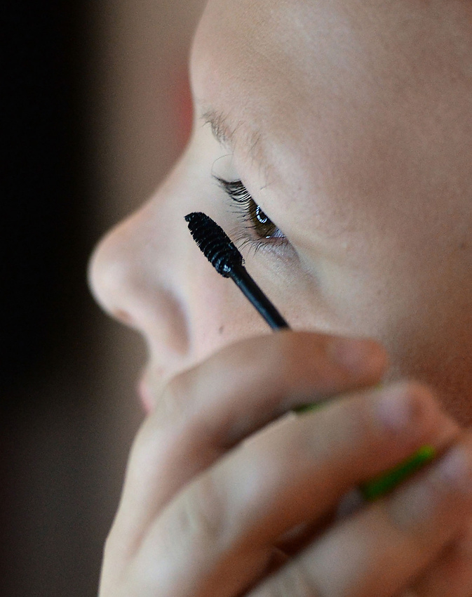 Third Place, George S. Smallsreed Photographer of the Year  - Erin McLaughlin / Sandusky RegisterKarah, 12, applies mascara as part of her daily routine before school. Her mother, Kris Stock, allows Karah wear makeup at a young age so she can have that experience if her eyelashes fall out again.