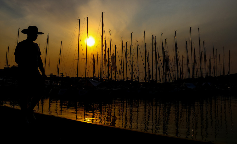 June - Feature - 3rd place - Dozens of sailboats that participated in the Mills Race docked at Put-In-Bay. (Jeremy Wadsworth / The Blade)